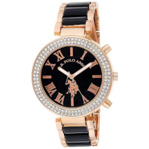 Relógio Feminino em tom rosê classico, US, U.S. POLO ASSN. USC40090, Preto