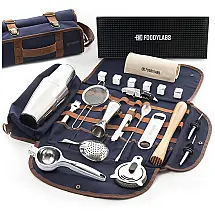 Kit Bn Profissional 24 Peças em Aço Inoxidável com Estojo de zenagem, FOODYLABS X, Azul