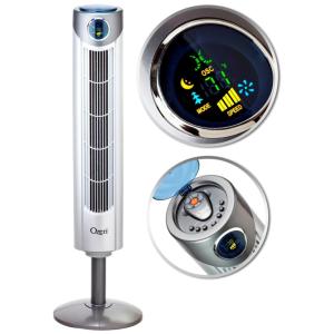 Ventilador de Torre com Tecnologia de Redução de Ruído e Velocidade Ajustável, 110V 45W, Ozeri, Prata
