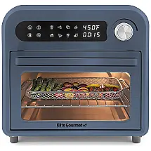 Fritadeira Elétrica Air Fryer, sem Óleo 8 Configurações 1500W, 110v, ELITE GOURMET EAF1010DBG, Azul