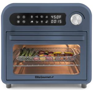 Fritadeira Elétrica Air Fryer, sem Óleo 8 Configurações 1500W, 110v, ELITE GOURMET EAF1010DBG, Azul