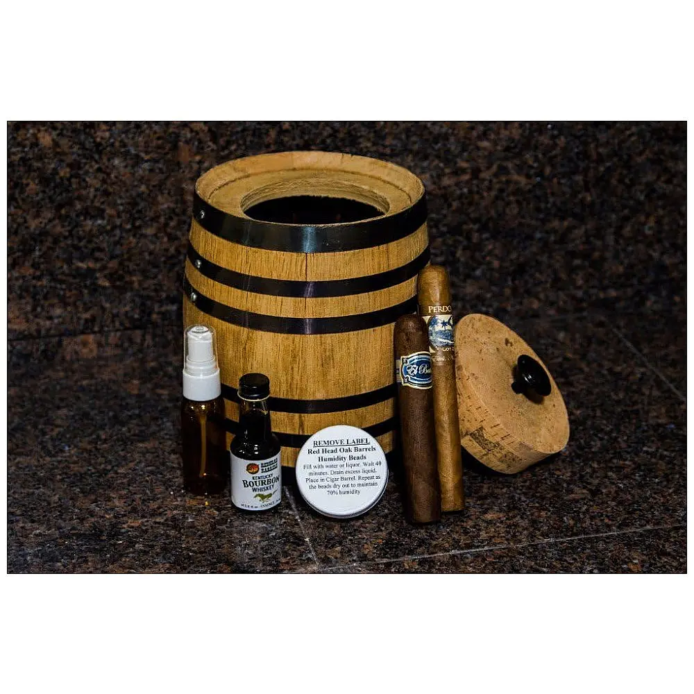 Humidor de Carvalho Red Head Barrels Medium 2 Litros com Essência para Aromatizar Charutos — foto 2