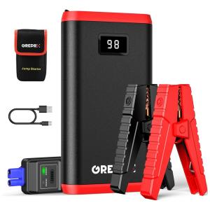 Bateria de Carro Auxiliar Acionador 500A 9000mAh 12V até 4.5L gás, motor diesel de 2.5L