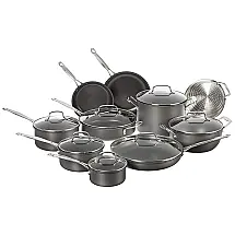 Chefs Conjunto de Panelas Antiaderentes de Alumínio Anodizado, 17 Peças, CUISINART 66 17N, Preto