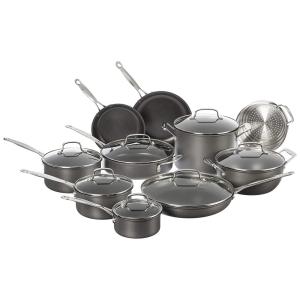 Chefs Conjunto de Panelas Antiaderentes de Alumínio Anodizado, 17 Peças, CUISINART 66 17N, Preto