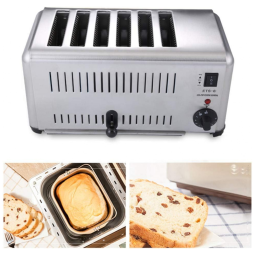 Torradeira de 6 Fatias, Ajustável 2500W, Aço Inoxidável, Bivolt, NEWTRY, Prateado