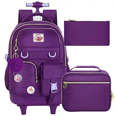 Mochila escolar CCJPX com rodinhas