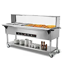 Balcão Térmico VEVOR MDC-5C 5 Cubas 20,6L Inox Buffet Comercial 3750W 120V