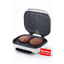 Churrasqueira Grill Elétrica até 2 Porções com Chapa Antiaderente, 110V, Dominion, Branco