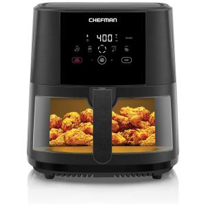 Fritadeira Elétrica AirFryer 8L com Painel Digital e Temperatura Ajustável, 110v, CHEFMAN RJ38 SQPF 8TW, Preto