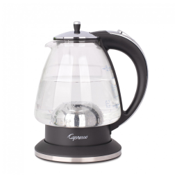 Chaleira elétrica Capresso H2O Glass 1,4L vidro e cromo com desligamento automático 110V