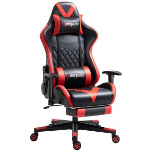 Cadeira Gamer Ergonômica Reclinável e Giratória com Apoio Lombar e Cabeça, DARKECHO, Preto