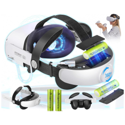 KKCOBVR Q2 Head Strap for Oculus, Meta Quest 2 with 5200mA Battery Pack, Replacement Quest2 Elite Strap Adjustable, Rechargeable