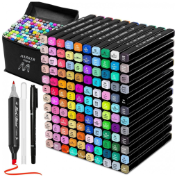 Kit de Canetas Profissionais com Base em Pé e Pontas Duplas, 120 Peças, Tommax