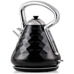 Chaleira Elétrica 1,7L em Aço inoxidável com Desligamento Automático e Proteção Contra Fervura a Seco, 1500W, OVENTE, Preta