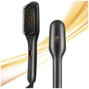 Escova Alisadora Seca e Modela com tela LCD, Bivolt, GRAPHENE TIMES, Preto