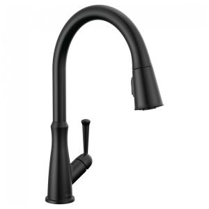 Torneira Cozinha com Pulverizador Pull Down de Ancoragem Magnética, Delta Westville 9110-BL-DST, Preto Fosco