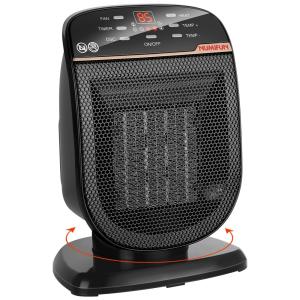 NUMIFUN Aquecedor de Cerâmica Elétrico Portátil, 3 Configurações e Controle Remoto,1500W, 110V, Preto