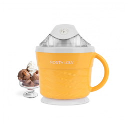 Máquina de Sorvete 1,4L Que Faz Iogurte Congelado ou Gelato em Minutos, 110V, Nostalgia, Laranja
