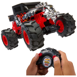 Caminhão de Controle Remoto Hot Wheels RC Monster Trucks Bone Shaker 1:15 com Pneus de Ação, Mattel