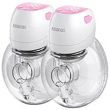 KISSBOBO Bomba Tira Leite Única Elétrica Recarregável com Painel Digital 2 Modos e 9 Níveis de Sucção, Cinza