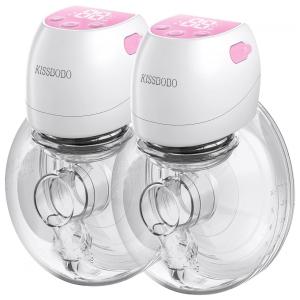 KISSBOBO Bomba Tira Leite Única Elétrica Recarregável com Painel Digital 2 Modos e 9 Níveis de Sucção, Cinza