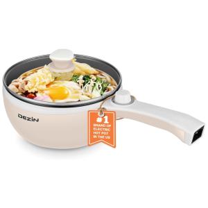 Panela Elétrica Multifuncional 1,5L, Aço Inoxidável, com Controle de Temperatura, 600W, 110v, DEZIN DZ150, Beje