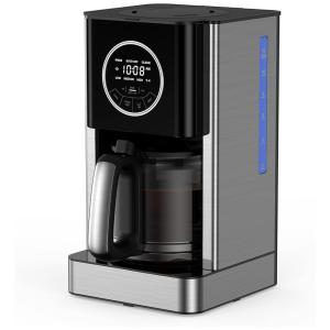 Cafeteira Elétrica Programável 12 Xícaras com Painel Digital, Aço Inoxidável, 110v, AIRYOYO, Preto