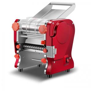 Máquina de Massas Elétrica LEONEBEBE Vermelha Inox 110V 550W Corte Automático 3mm/9mm Espessura Ajustável 0,3-5mm Uso Doméstico e Comercial