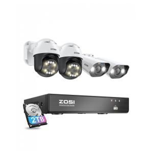 Sistema de Câmera de Segurança 4K PoE 8 Canais NVR 4 Câmeras 5MP Zosi