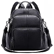 ALTOSY Mochila Feminina c, Segurança Anti Furto de Couro , Preta