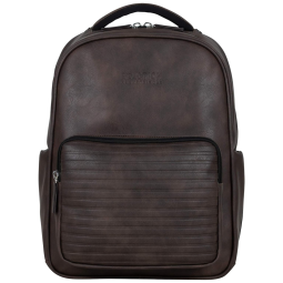 Mochila Antifurto RFID de Couro Vegano para Laptop, KENNETH COLE 5717141, Marrom escuro