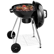 Giantex Kettle Churrasqueira a Carvão Portátil, c, Medidor de Temperatura, Serve ate 12 Pessoas, Preto