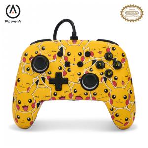 Controle com fio PowerA Enhanced para Nintendo Switch Pikachu Moods com entrada de áudio e botões avançados mapeáveis