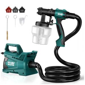 Pistola de Pintura Pulverizadora 800mL com 3 Tamanhos de Pontas e Cabo 2 metros, 600W, NEU MASTER N3140, Verde