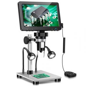 Microscópio Digital Ampliação de 1200X para Solda de Reparo de Circuito PCB, 32GB, 12 MPe 10 Luzes LED, Hayve, Prata
