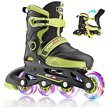 Patins Infantil Regulável com 4 Rodas Iluminadas, Tam BR 34 a 37, SKT HP, Roxo
