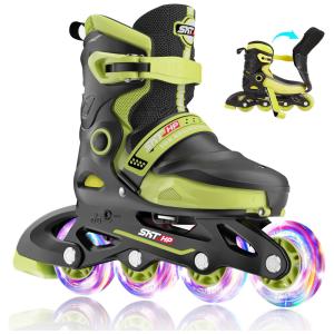 Patins Infantil Regulável com 4 Rodas Iluminadas, Tam BR 34 a 37, SKT HP, Roxo