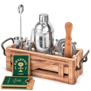 Kit Bn Profissional Peças em Aço Inoxidável com Suporte de Madeira, ROYALE MIX 12 TRA, Prateado