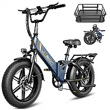 Bicicleta elétrica dobrável Jasion X-Hunter ST azul Storm pneus 20x4 motor 750W pico 1400W bateria 48V 13Ah 70 km 110V