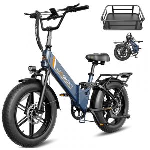 Bicicleta elétrica dobrável Jasion X-Hunter ST azul Storm pneus 20x4 motor 750W pico 1400W bateria 48V 13Ah 70 km 110V