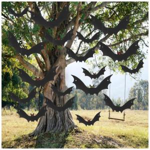 Kit de Morcegos Decorativos para Halloween, 18 Unidades