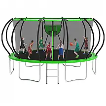 Kofun Trampolim ao Ar Livre 680kg com Rede e Escada - Para Crianças e Adultos, Fácil Montagem