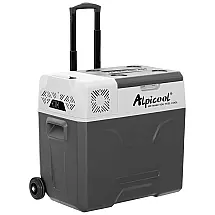 Mini Geladeira e Frigobar para carro 30 Litros 33 Latas 12, 24V DC e 110, 240V AC Gela e Resfria, ALPICOOL CX30, Cinza escuro