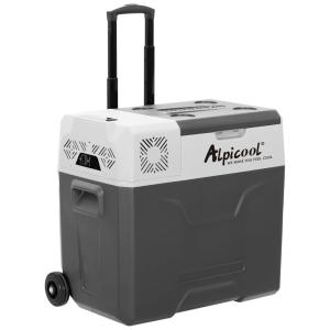 Mini Geladeira e Frigobar para carro 30 Litros 33 Latas 12, 24V DC e 110, 240V AC Gela e Resfria, ALPICOOL CX30, Cinza escuro