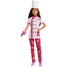 Boneca Barbie Confeiteira Profissional com Chapéu e Fatia de Bolo, Rosa