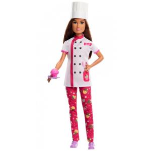 Boneca Barbie Confeiteira Profissional com Chapéu e Fatia de Bolo, Rosa