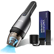 ShockFlo Aspirador de Pó Automotivo sem Fio Portátil e Recarregável com Filtro HEPA, Preto