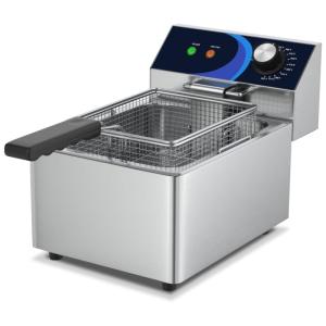 Fritadeira Elétrica Profissional 10 Litros de Capacidade, Aço Inoxidável, 110V 1800W, HOOCOO