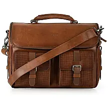 Bolsa Maleta de Couro Unissex para Notebook até 15,6", VELEZ, Preta, Resistente e Elegante